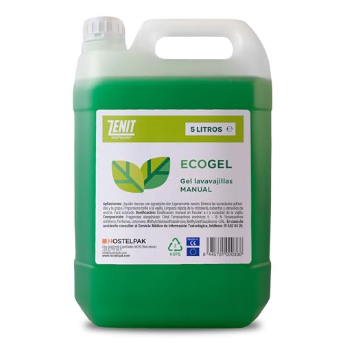 Detegrente lavavajillas manual | lavavajillas a mano | detergente liquido (5 l (Paquete 1), EcoGel)