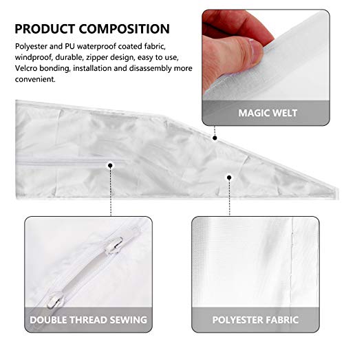 gulrear Airlock Window Seal for Portable Air Conditioner and Tumble Dryer Room Air Conditioning Casement Window Vent kit Hot Air Stop Air Exchange Guards with Zip and Adhesive Fastener(White, 300cm) - Thumbnail 5