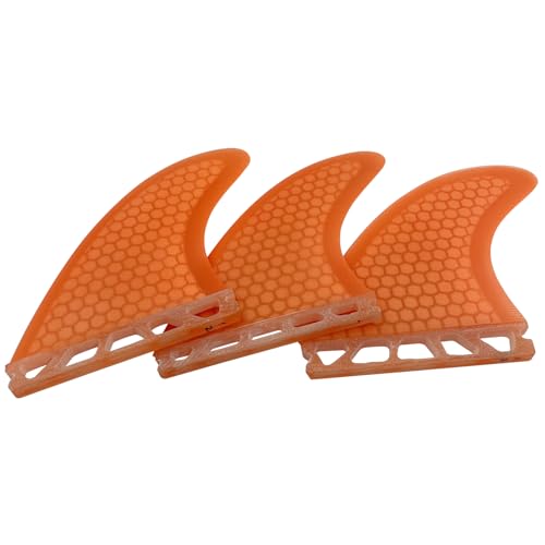 UPSURF Surfboard 3 Fin Single tab M Size Fiberglass+Honeycomb G5 Thruster Set Orange