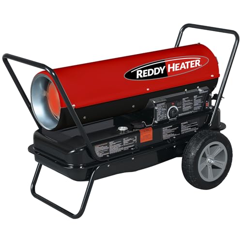 Reddy Heater 135,000 BTU Forced Air Kerosene Heater, Commercial Grade for Construction, Garage, Outdoor, 10 Gallon Tank, 3200 sq ft Area, LED Diagnostics, CSA Certified - RFA135C