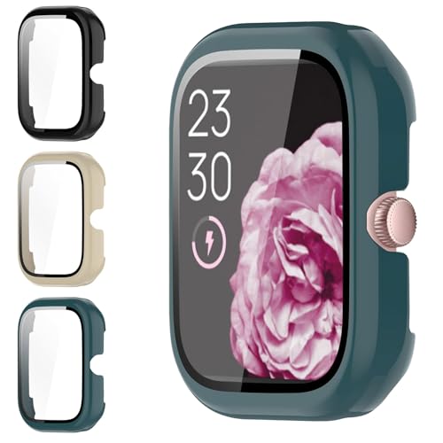 [3Pack] Case with Tempered Glass Screen Protector Compatible with TOOBUR/Faweio/OCTANDRA/WMK IDW16 & Quican W16B, Bumper Full Coverage Protective Hard PC Cases Face Cover for IDW16 1.95