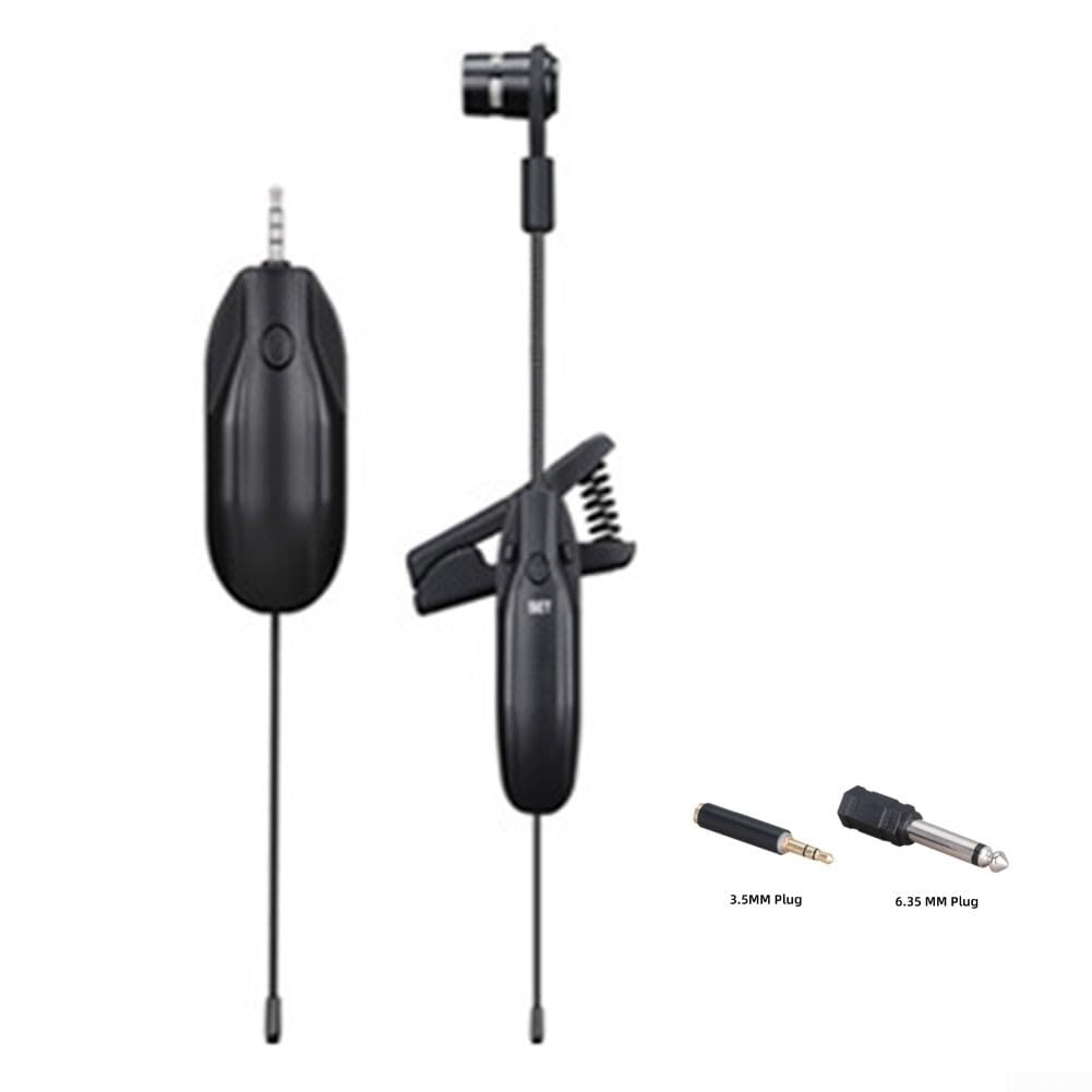 Kabelloses Saxophon-Mikrofonsystem, UHF, 50 m Reichweite, klarer Klang für Trompete, Posaune, Blechblasinstrumente, Bühnenleistung (für w7 F1)