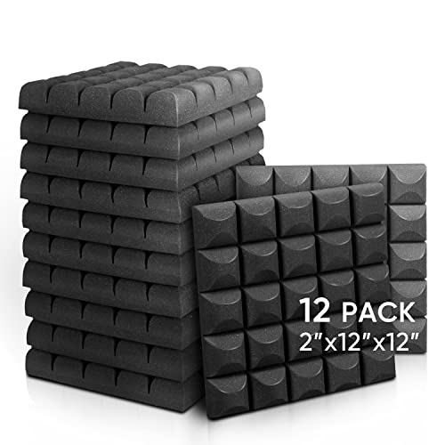 Lot de 12 panneaux acoustiques en mousse de 5 x 30,5 x 30,5 cm, 5 blocs de pain, panneaux acoustiques, isolation phonique, design à 5 blocs Cover