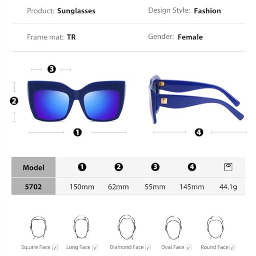Modne modne ponadgabarytowe kwadratowe okulary przeciwsłoneczne dla kobiet luksusowe okulary przeciwsłoneczne w stylu retro odcienie okulary przeciwsłoneczne UV400 dla kobiet