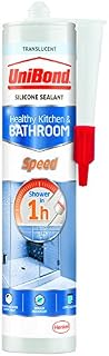 UniBond Speed Seal Translucent, Waterproof Mould Protection Kitchen and Bathroom Sealant, Long-Lasting Translucent Silicone Sealant, Powerful Bath Sealant, 291g Cartridge