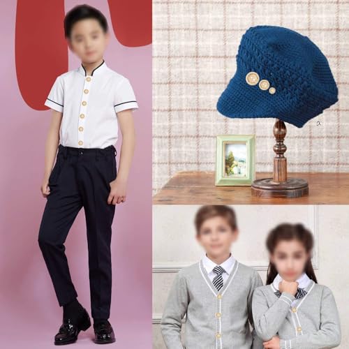 OOTSR 150pcs Wooden Handmade with Love Round Craft Decor 2 Holes Wooden Sewing Buttons (15-20-25mm)