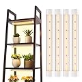FREELICHT T8 Grow Lights for Indoor Plants, 1FT Full Spectrum, 40W(4 x 10W), 4 Installation Methods, Linkable LED Light Strips for Greenhouse Shelf Succulent Seeding, 4 Pack