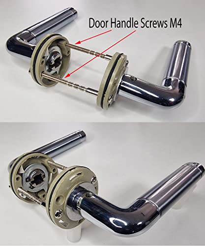 20 PACK M4 Door Handle Screws CHROME with Bolt Connecting Sleeve Male to Female for Door Handle, Knobs Escutcheons and Others