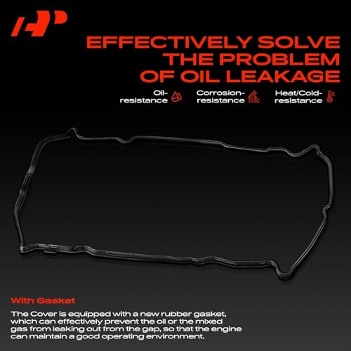 Image of A-Premium Engine Valve Cover Compatible with BMW 125i, 128i, 130i, 323i, 325i, 328i, 525i, 528i, 530i, X1, X3, X5, Z4, Replace# 11127552281 (Standard Type with PCV Hose)