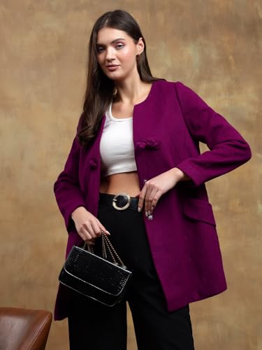 Image of KOTTY Womens Cotton Blend Standard Length Elegant Style Coat - Classic Style with Modern Detailing