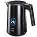 Electric Kettle 1.0L 1200W, 7 Temp Settings, 4H Keep-Warm, Fast-Boil Stainless Steel Electric Tea Kettle, 120V Water Boiler with Auto-Shut Off, Cool Touch PP Exterior for Home Office, Black