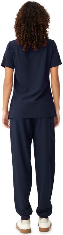 Scrubs for Women, V-Neck Scrubs Top & Cargo Pants with 10 Pockets - Image 2
