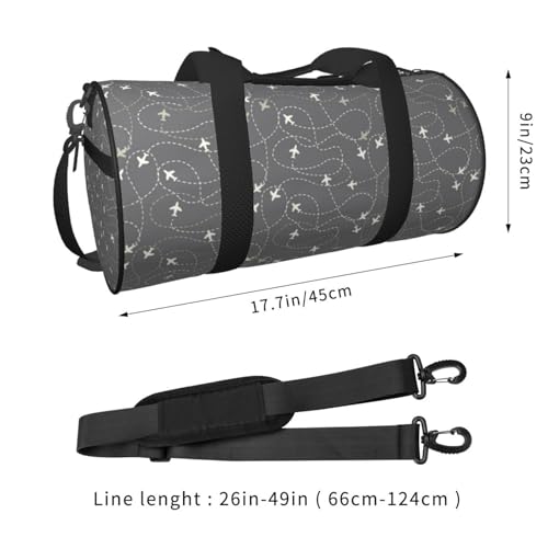 Large Duffle Bag for Travel - Airplane Routes Around The World Gym Bag for Women Men, Foldable Travel Bags for Women Men with Zippered Multiple Pockets2