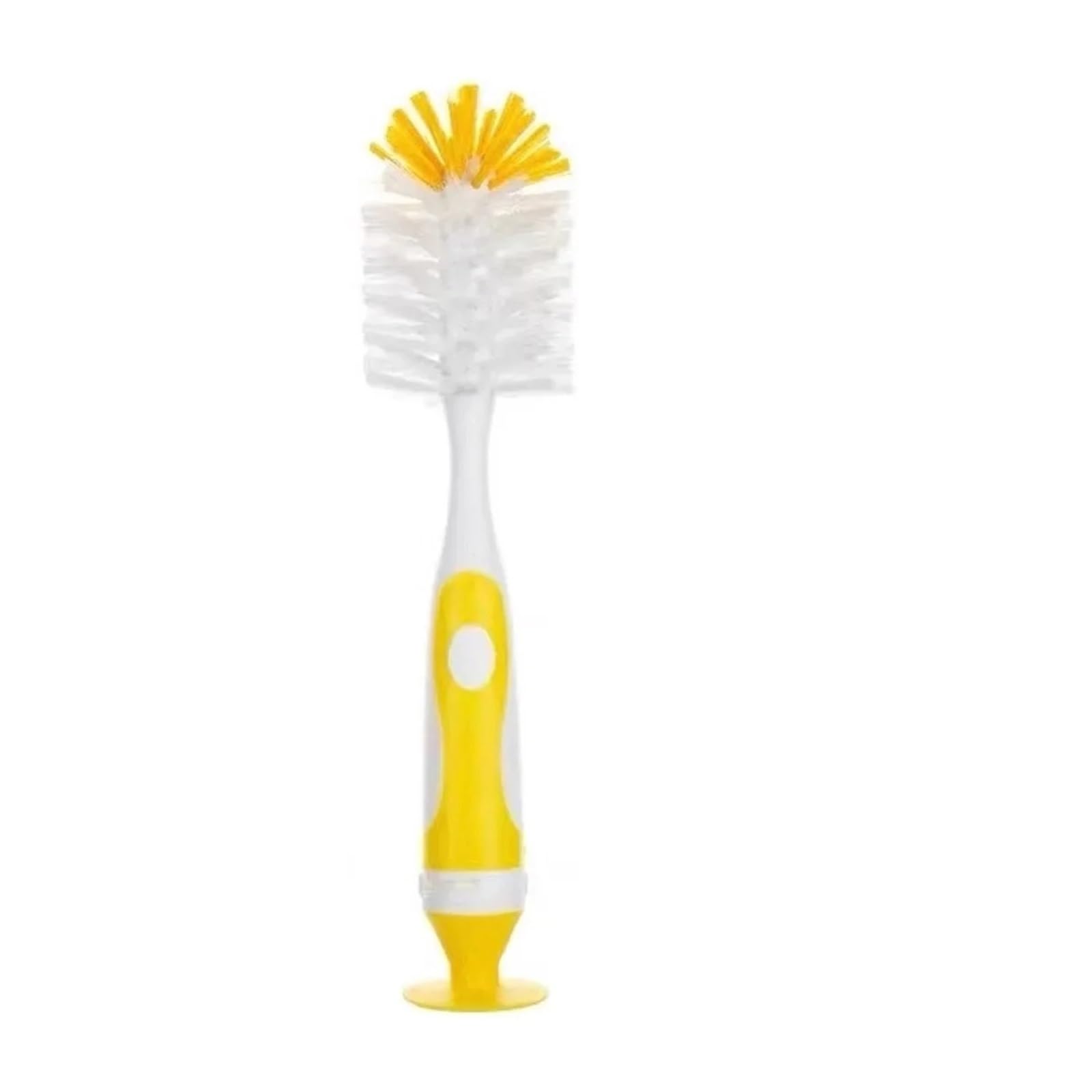 bottle brush Bottle Cleaning Brush 2-in-1 With Suction Base Nylon Bristles For Bottles Water Coffee Mugs(Yellow)