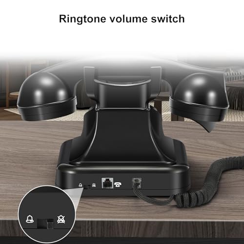 Téléphone fixe classique filaire rétro et téléphone de numérotation à cloches