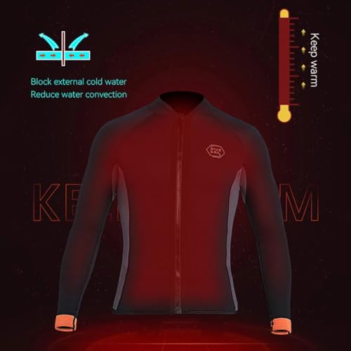 Wetsuit Top Women Men, chaqueta de neopreno 3MM, manga larga con cierre frontal para buceo, surf, manteniento del calor para kayak y natación miniatura 6