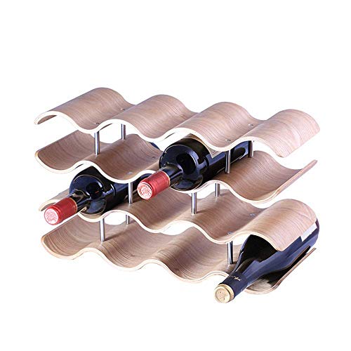 Soporte para botellas de vino en madera natural miniatura 5