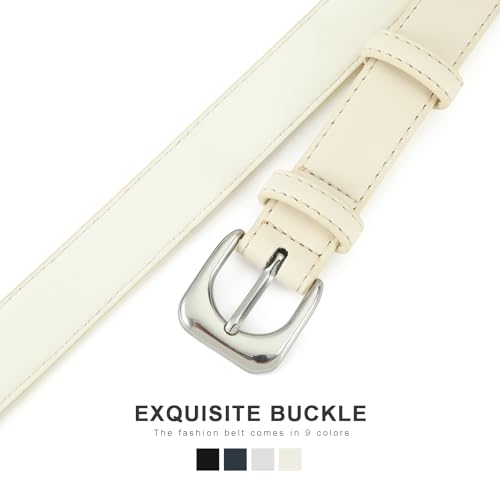 Women Belt for Jeans Dresses Pants Fashion Faux Leather Ladies Waist Belts with Gold Square Buckle4