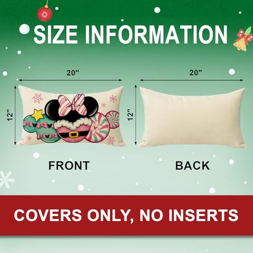 Ussap US-598-PC-S12 Christmas Cartoon Mouse Lumbar Decorative Throw Pillow Cover 12 X 20 thumb #1