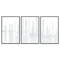 3 Piece Framed Canvas Wall Birds and City Canvas Prints Home Artwork Decoration for Living Room,Bedroom - 16