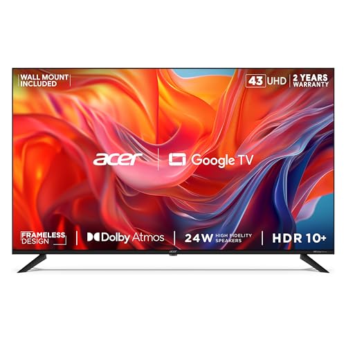 Acer 109 cm (43 inches) G Series 4K Ultra HD Smart LED Google TV AR43GT2851UDFL (Black) Acer 109 cm (43 inches) G Series 4K Ultra HD Smart LED Google TV AR43GT2851UDFL (Black)