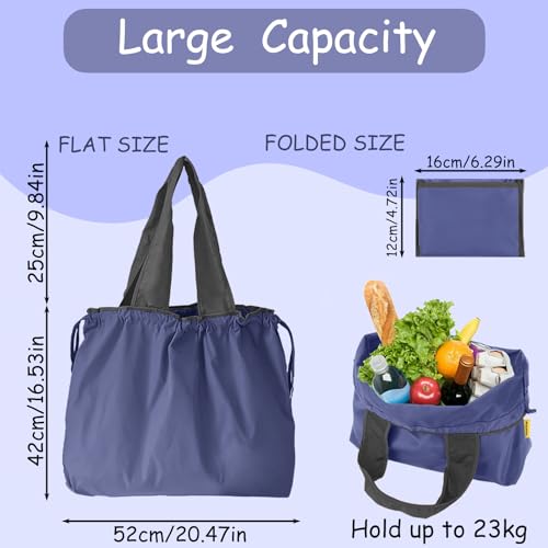 GFYFYZ Foldable Large Reusable Shopping Bag, Blue, 52 x 42 cm - Image 2