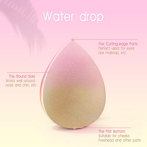 BEAKEY Color-Changing Makeup Sponge Set Blender Beauty Foundation Blending Sponge, Flawless for Liquid, Cream, and Powder, 2 Pcs - Thumbnail 3