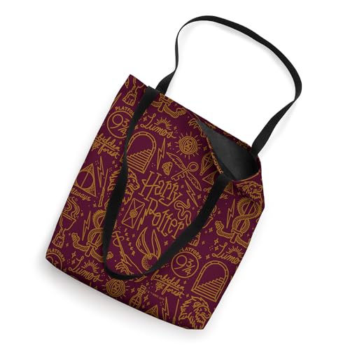 Bolso tote con collage de arte lineal de íconos de Harry Potter miniatura 2