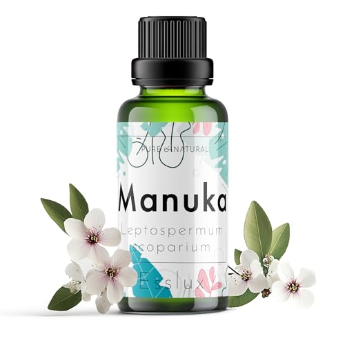 Image of Esslux Manuka Essential Oil for Cleansed Skin - Pure, Therapeutic Grade Manuka Oil - Use in Diffuser or on Skin & Hair - Perfect for Aromatherapy, Oily Skin & Brittle Nails - 60 ML