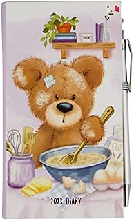 2023 Diary Slim Week to View Diary With Pen | Run To January to December 2023 | Week to View Planner | Perfect For Christmas Gift (Teddies In Kitchen )