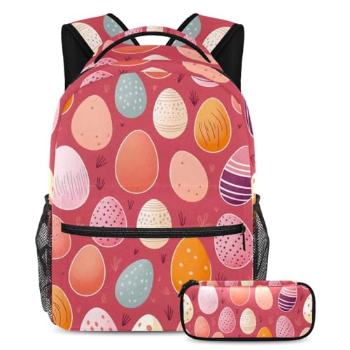 Sac à dos anti-panne de rangement étudiant trousse œufs de Pâques rose