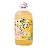 Komvida Kombucha Pack 12x250ml - Bebida Ecológica de Té fermentado, Probióticos Naturales, Sin Azúcares Añadidos - Sabor Mango