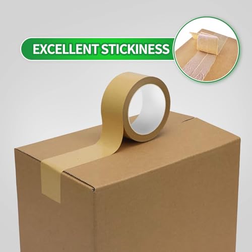 Image of SECUREMENT Paper Tape Plain Biodegradable Green Recyclable Craft Tape (50 mtr length) (3 inch INCH, 6 Tape Rolls)