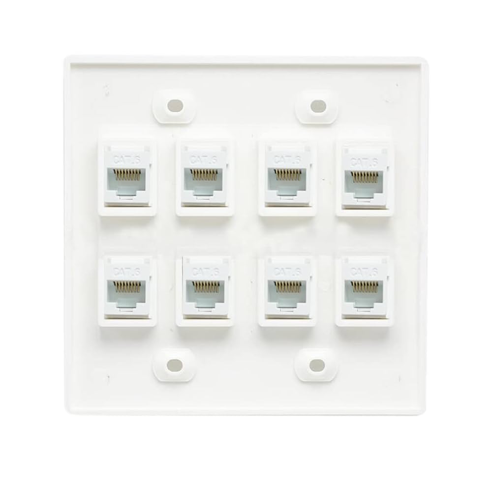 Keystone Jack Wall Plate 2-Port White 10-Pack