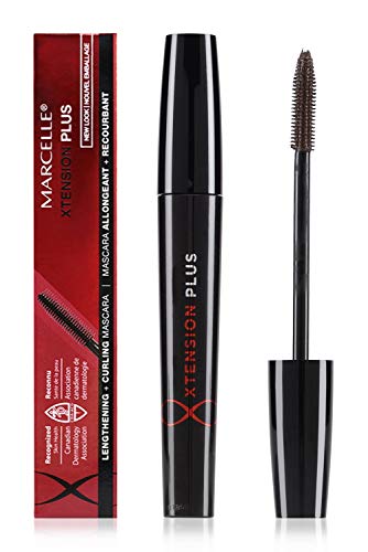 Marcelle Xtension Plus Mascara, Dark Brown, Hypoallergenic and Fragrance-Free, 9 mL