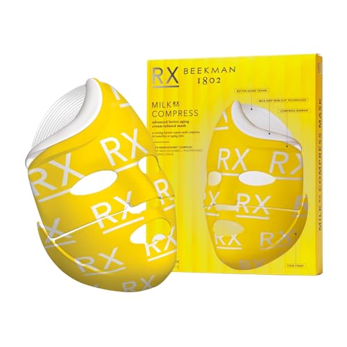 Beekman 1802 Milk RX Advanced Better Aging Collagen Face Mask – Hydrating Sheet Mask for Firming & Glass Skin, Goat Milk Barrier Support, Single Use