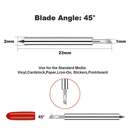 30 Pcs 45 Degree Standard Cutting Blades, Replacement Blades Compatibility with Explore 4/3/Air 2/Air/Air one/Maker/Maker 4/3/2/Expression for Most Vinyl Fabric Cutting