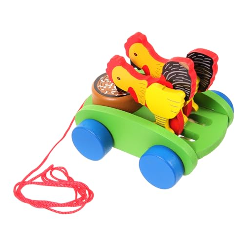 Toddmomy 1Pc Cartoon Chicken Pulling for Boy Girl Educational Walking Plaything to Enhance Hand Eye Coordination and Parent Interaction Smooth Surface Design for