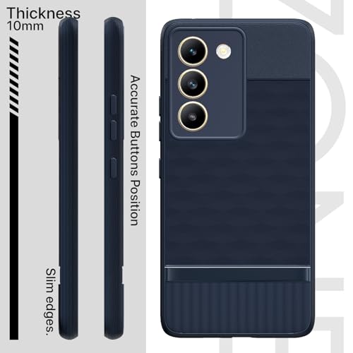 Image of Pikkme Back Cover for Vivo T3 5G / Vivo Y200e 5G Camera Protection 3D Hexa Cube Design Silicone Protective Bumper Case (Blue)