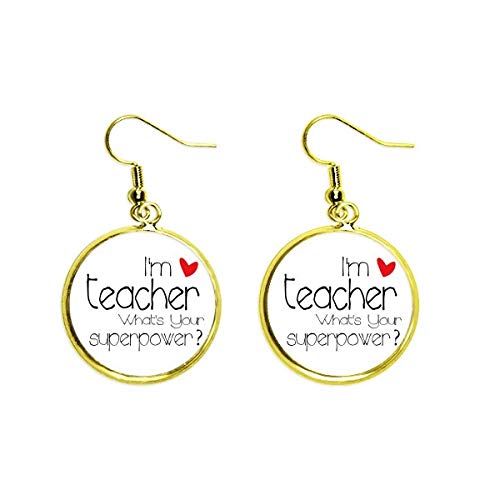 Pendientes de gota dorados un regalo emotivo para maestras con superpoderes