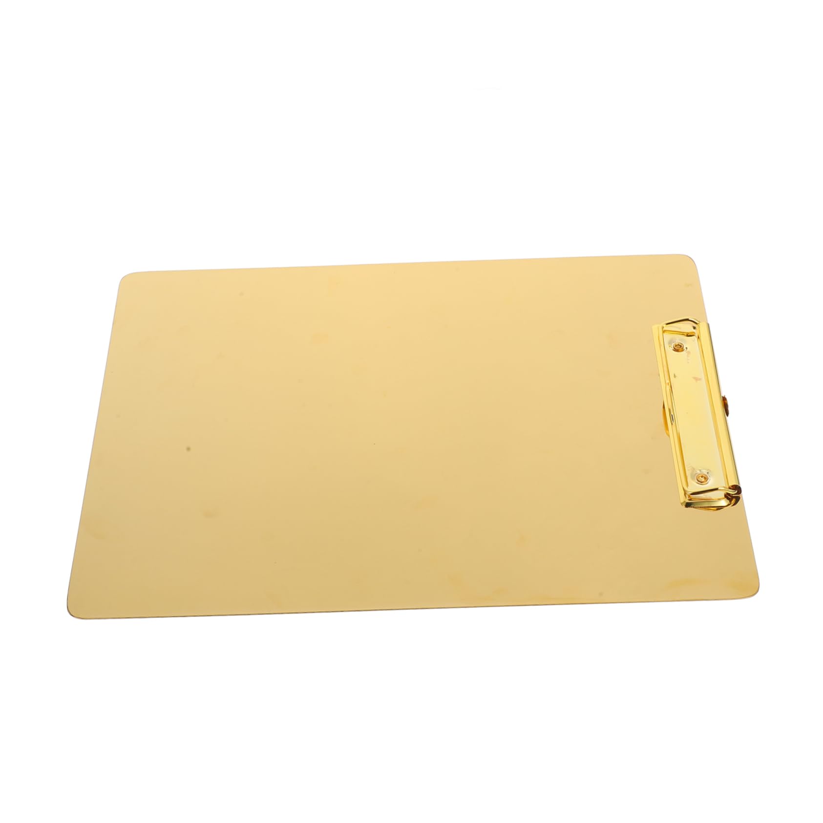 Goldenes Klemmbrett aus Edelstahl für Schulanfang Party, A4 Papierhalter