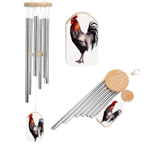 Outdoor Wind Chimes, Rooster Printed Wind Chimes,Simple Wind Chimes,Curtain Wind Chimes for Home Decoration