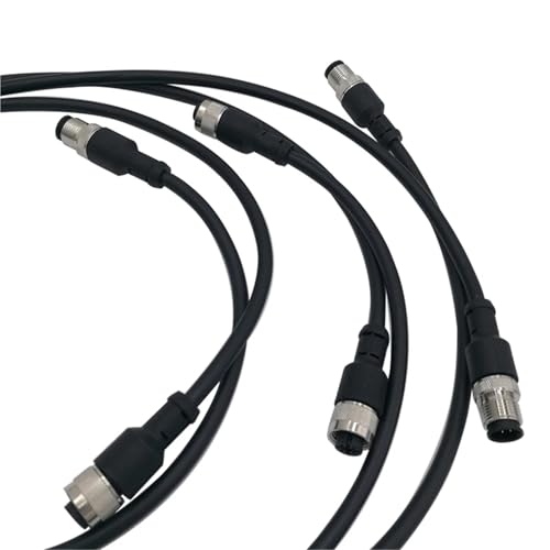 Cable conector M12 macho hembra para sensor de 8 pines con codo de 2 metros 6