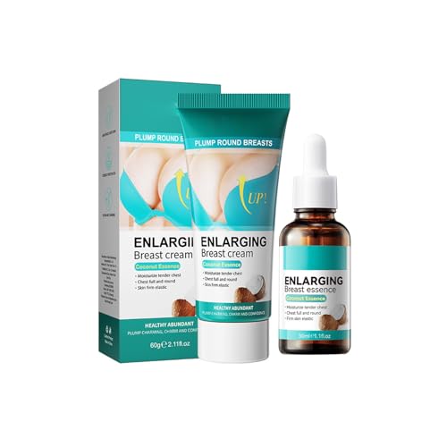 Breast Enhancement Set, Bust Firming Cream, Breast Enlargement Cream 60g + Chest Massage Essential Oil 30ml, Previene El Pecho Caido
