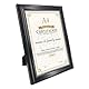 GraduatePro Bilderrahmen A4 Rahmen Urkunde für Zertifikate Diplom Wand Hängend Silberperlen Vintage University Certificate Frame Schwarz 2-teiliges Set