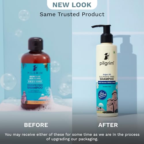 Image of PILGRIM Korean Mild Sulphate Free Shampoo with Argan Oil - 200ml (Pack of 2) For Dry Frizzy Hair, Men and Women, No Sulphate No Paraben,All Hair type,Korean Beauty Secrets