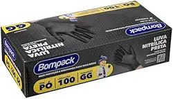 Luva Nitrilica Bompack Preta Gg(10) C/100
