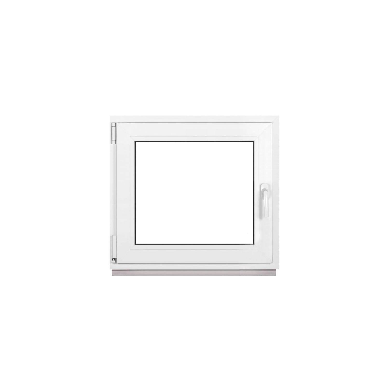 Framex Finestra in Plastica Bianca Larghezza x Altezza 70 x 60 cm (700 x 600 mm) Triplo Vetri (32 mm), Anta-Ribalta, Girevole DIN Destra – Premium