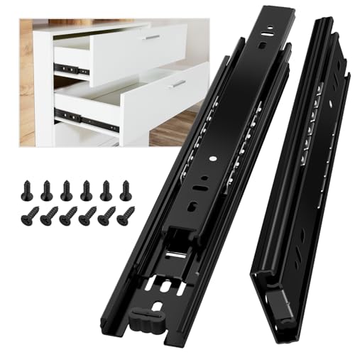 AOLISHENG Guias Correderas Para Cajones 250mm Rieles Para Cajones Extensión Completa 45 KG Capacidad Carga Guías Laterales Para Cajones Con Rodamiento de Bolas 1 par (2 piezas)