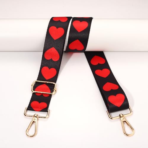 Image of Valentine's Day Purse Strap Replacement Red Pink Heart XOXO Bag Strap Conversation Heart Crossbody Purse Strap Valentine's Day Accessories Gifts (Style E)